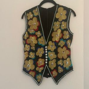 Vintage beaded vest like shirt
